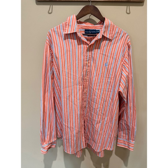 Polo Ralph Lauren Other - Polo Ralph Lauren Striped Button Down Orange Size XXL